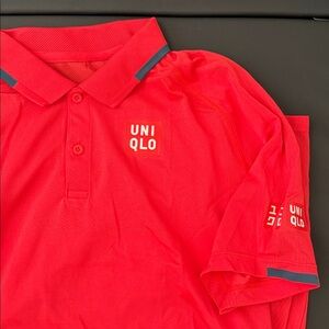 Uniqlo Red Polo with Navy Trim